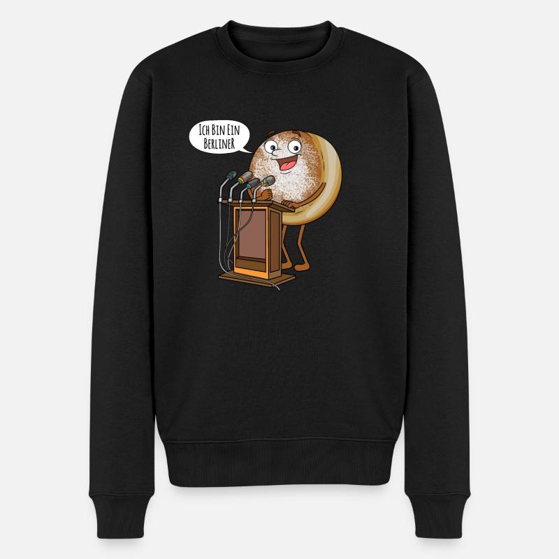 Krapfen Berliner Pfannkuchen Kreppel Kräppel - Männer Premium Bio Pullover - Schwarz
