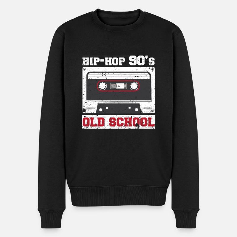 90er Hip Hop - Männer Premium Bio Pullover - Schwarz