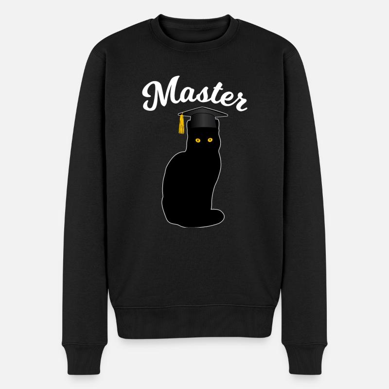 Master Studium Katze Lustiges Abschluss Geschenk - Männer Premium Bio Pullover - Schwarz