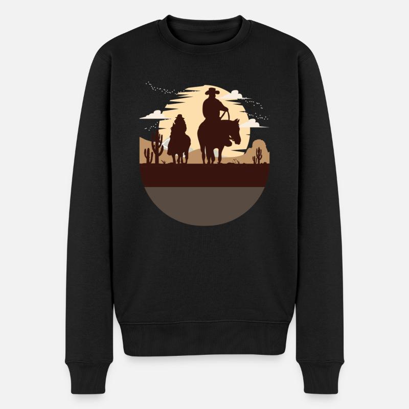 westernreiten, reining, quarter horse - Männer Premium Bio Pullover - Schwarz