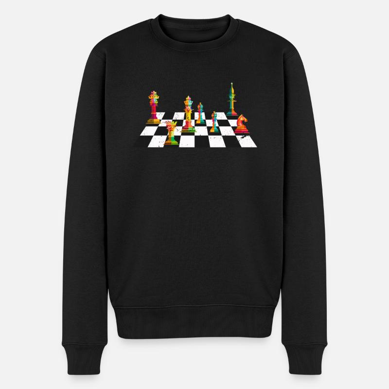 Schach Sport - Männer Premium Bio Pullover - Schwarz