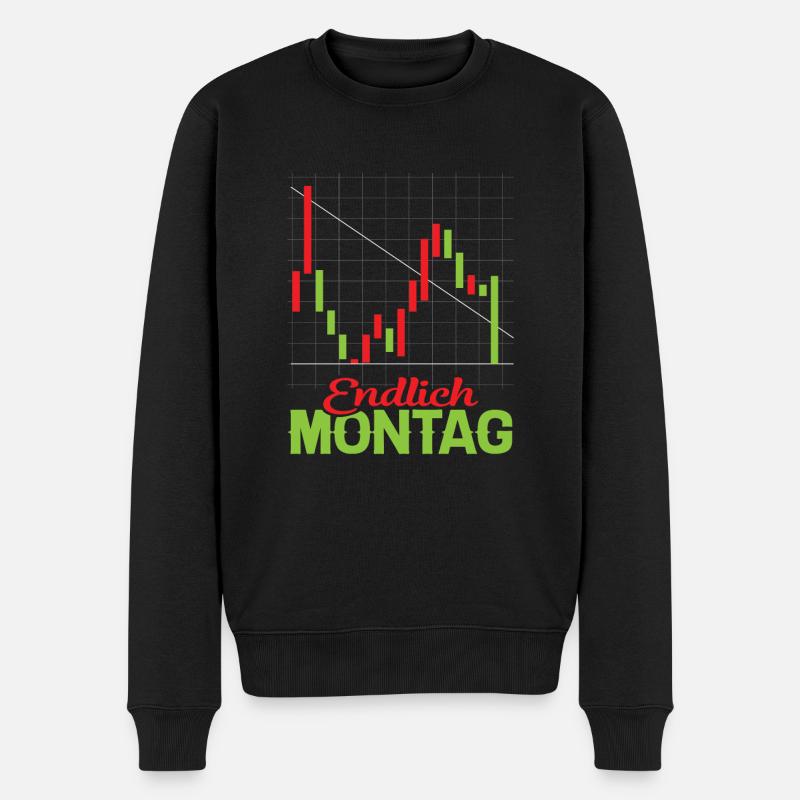 Endlich Montag Daytrading Aktienhandel Börse - Männer Premium Bio Pullover - Schwarz