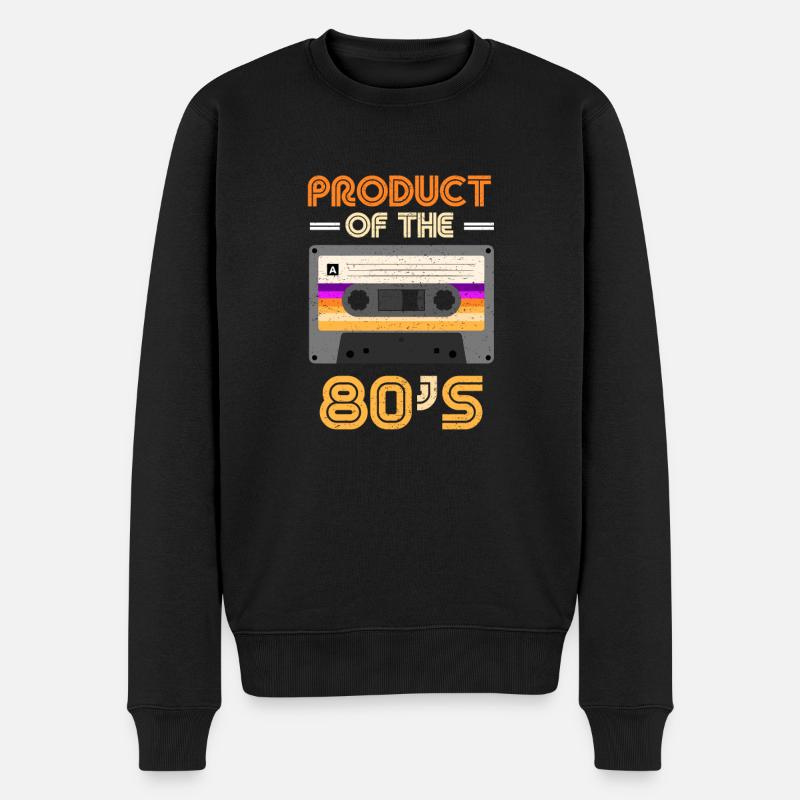 80er Mode 80er Jahre 80er party 80er - Männer Premium Bio Pullover - Schwarz
