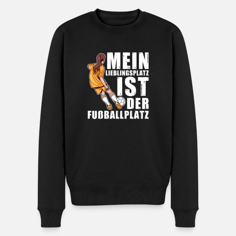 Fußball Mädchen Fussball - Männer Premium Bio Pullover - Schwarz