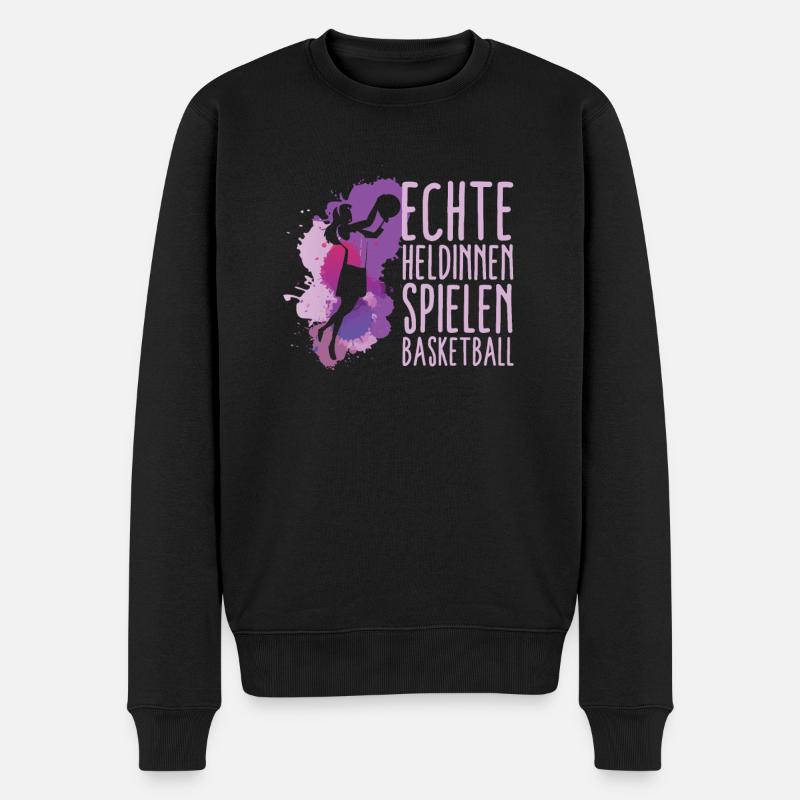 Basketball Mädchen Streetball - Männer Premium Bio Pullover - Schwarz
