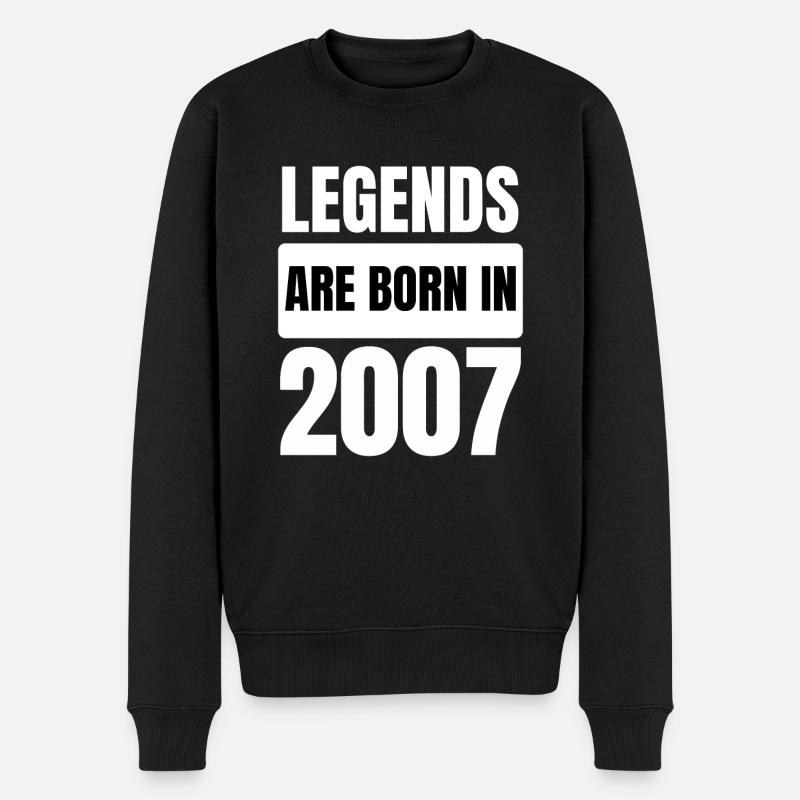 Legends Are Born in 2007 Birthday Year 2007 Gift - Männer Premium Bio Pullover - Schwarz