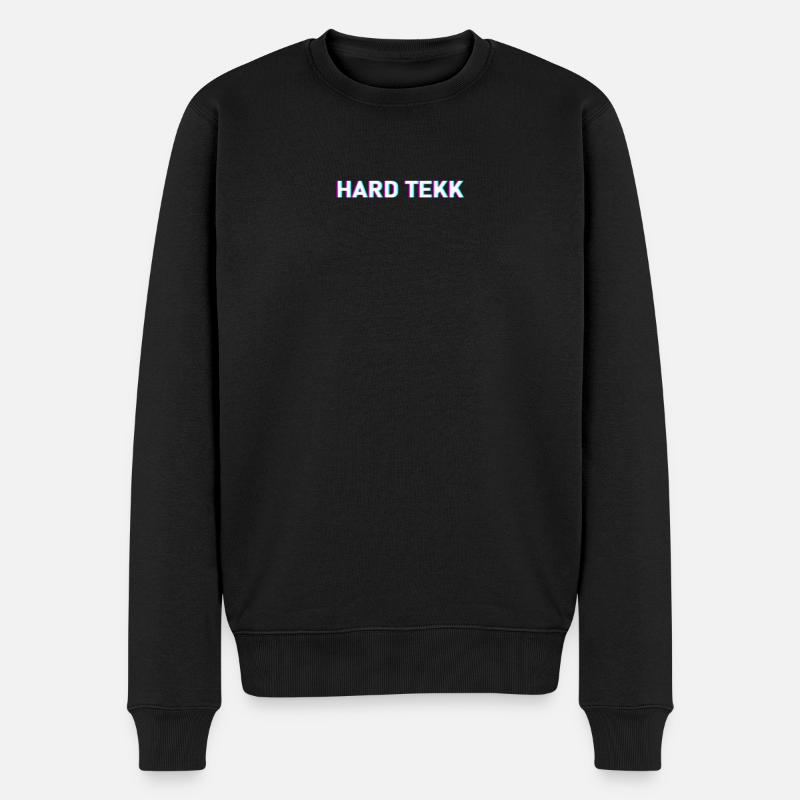Hard Tekk Glitch - Tekk Tekke Hard Tekk Tekkno - Männer Premium Bio Pullover - Schwarz