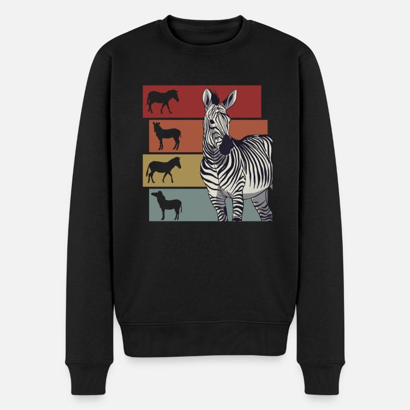 Zebra Zebras Steppenzebra Geschenk - Männer Premium Bio Pullover - Schwarz