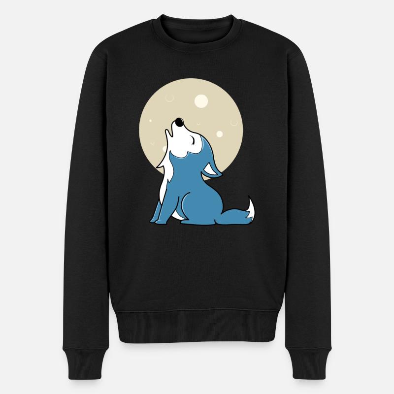 Bébé loup lune - Pull Premium bio Homme - noir
