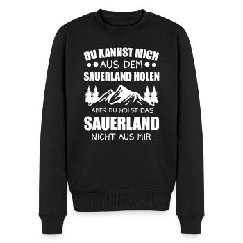 Sauerland Nordrhein-Westfalen Sauerländer Geschenk - Männer Premium Bio Pullover - Schwarz - Vorne - Nico (187cm)