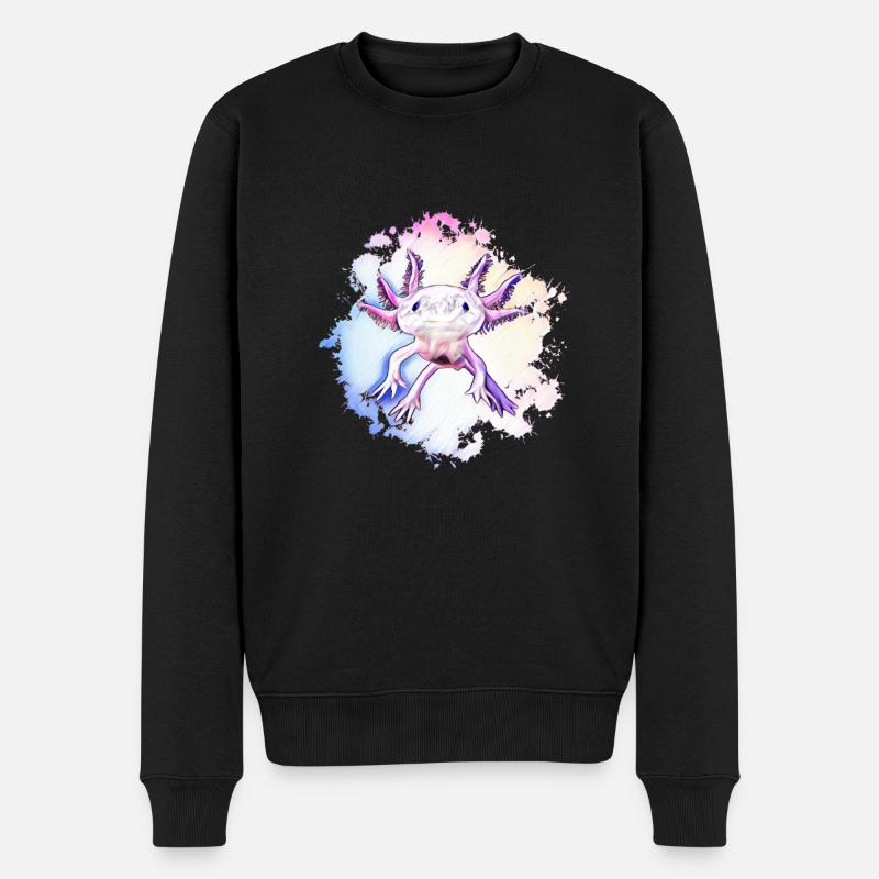 Axolotl - Männer Premium Bio Pullover - Schwarz