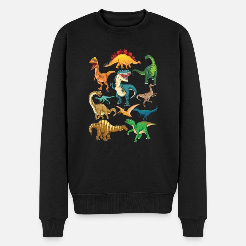 Dinosaurier-Arten Grafiken Dino T-Rex Jungen Dinos - Männer Premium Bio Pullover - Schwarz