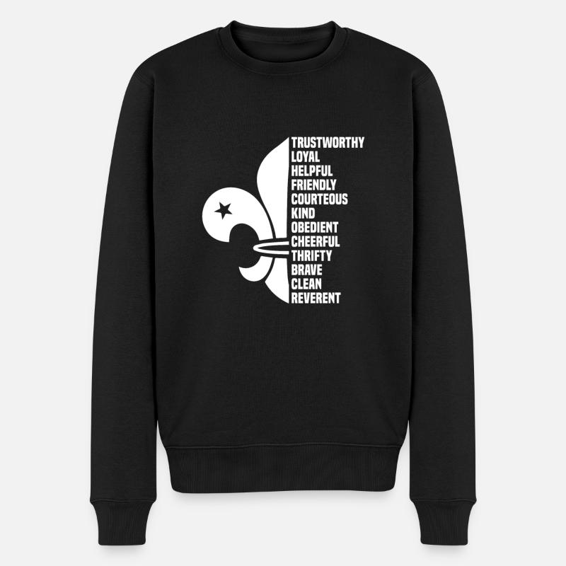 Pfadfinder Gesetze - Männer Premium Bio Pullover - Schwarz