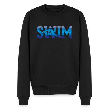 Outline of a swimmer - swimming - Men's Premium Organic Jumper - black - Front - Nico (187cm)