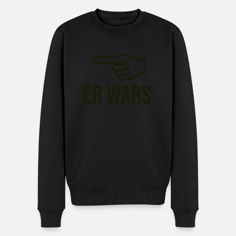 Er wars - Männer Premium Bio Pullover - Schwarz