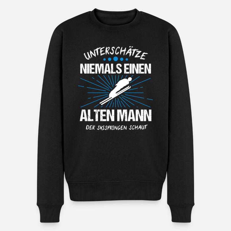 Skispringen Skispringer Skifliegen Geschenk - Männer Premium Bio Pullover - Schwarz