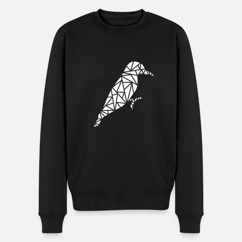 Specht - Männer Premium Bio Pullover - Schwarz