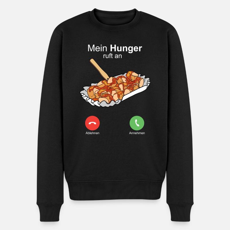 Currywurst Curry Wurst Bratwurst Berliner Ruhrpott - Männer Premium Bio Pullover - Schwarz