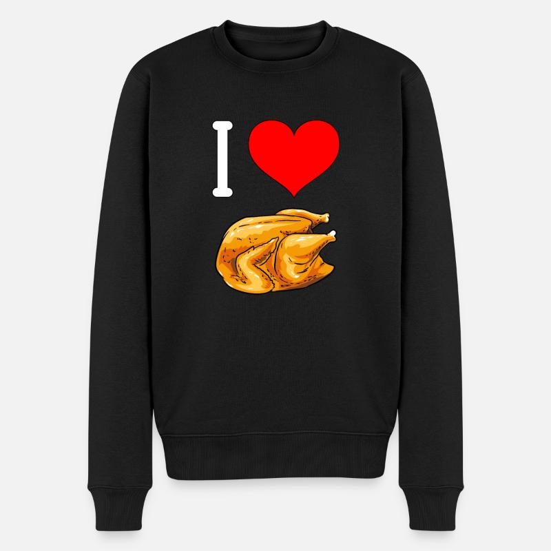 Poulet rôti à griller Poulet grillé Poulet BBQ - Pull Premium bio Homme - noir