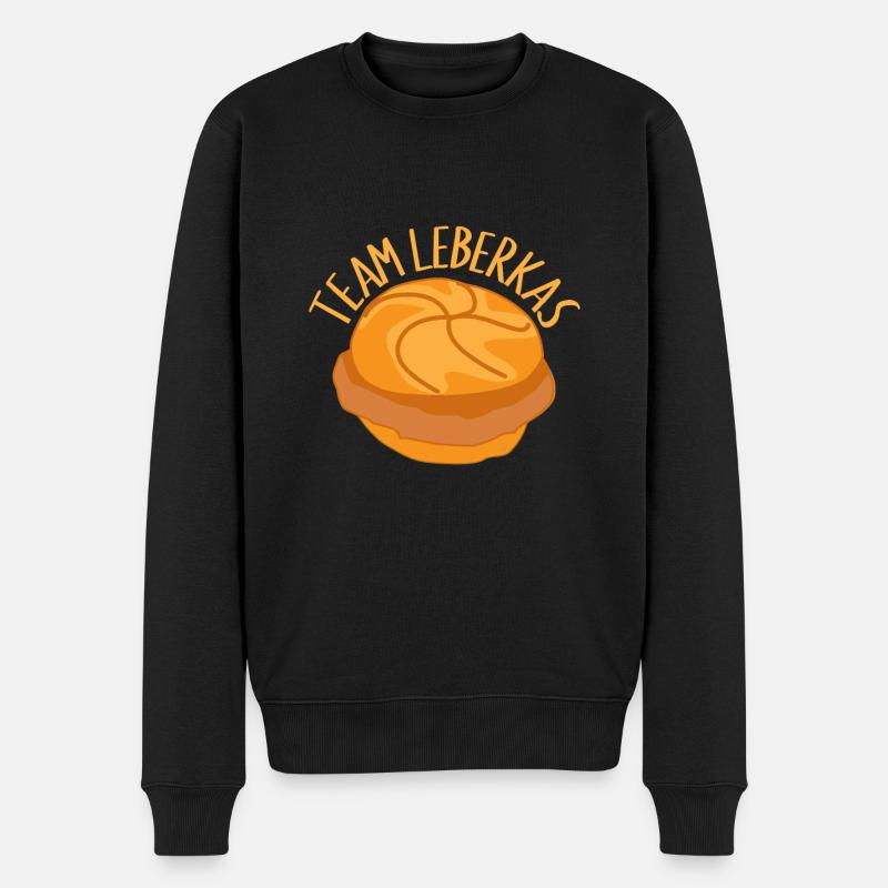 Team Leberkas Leberkäse in Semmel - Männer Premium Bio Pullover - Schwarz