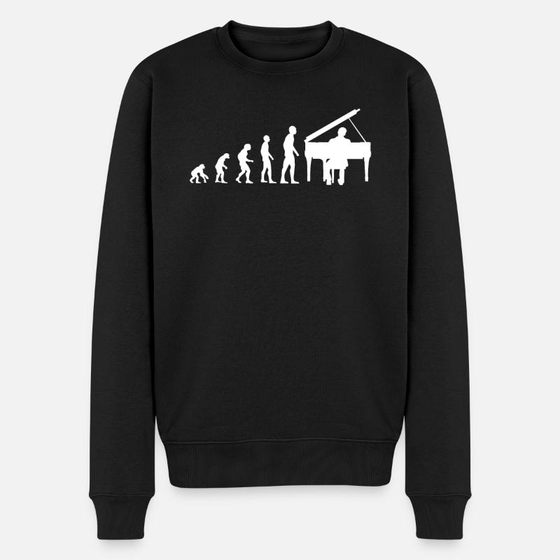 Klavierspieler Klavier Piano Evolution Geschenk - Männer Premium Bio Pullover - Schwarz