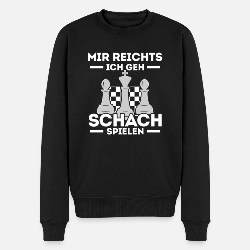 Schachspieler Sprüche Schachfiguren Geschenk - Männer Premium Bio Pullover - Schwarz