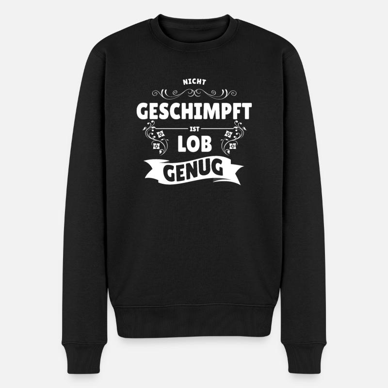 schimpfen und loben - Männer Premium Bio Pullover - Schwarz
