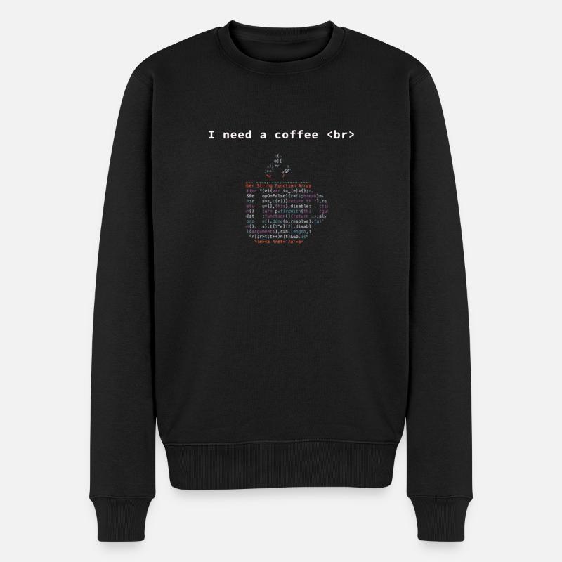 Informatiker Kaffee Programmier Informatik - Männer Premium Bio Pullover - Schwarz