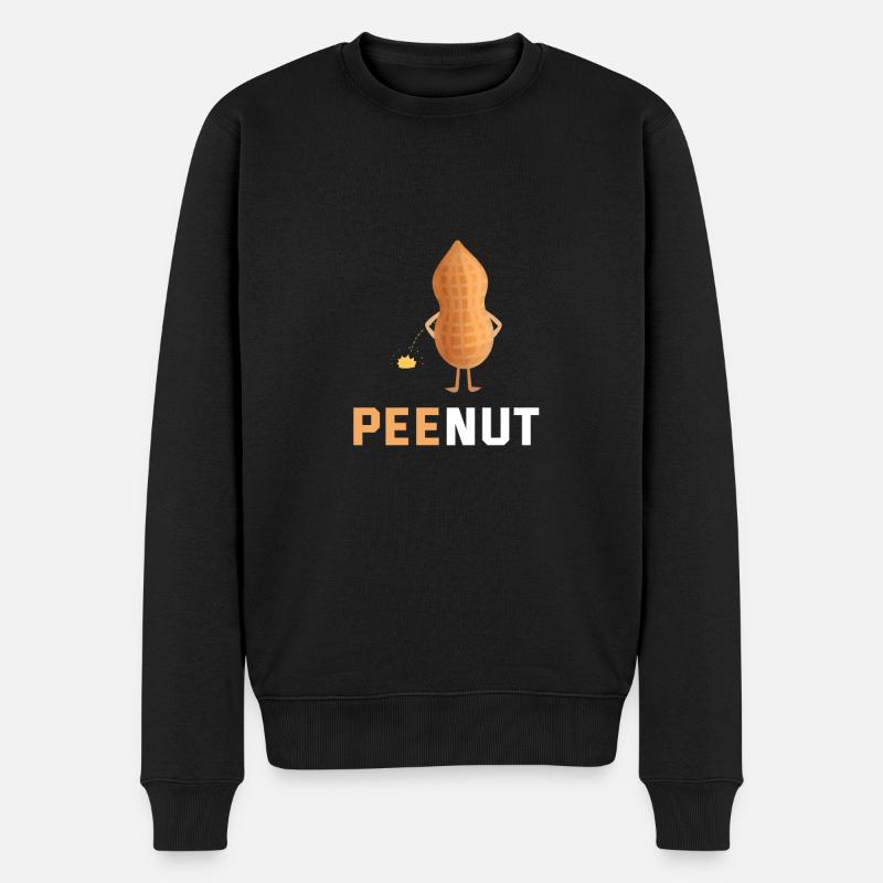 Peenut Erdnuss und Erdnüsse - Männer Premium Bio Pullover - Schwarz