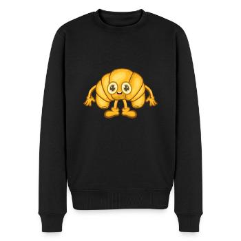 Croissant - Männer Premium Bio Pullover - Schwarz - Vorne - Nico (187cm)
