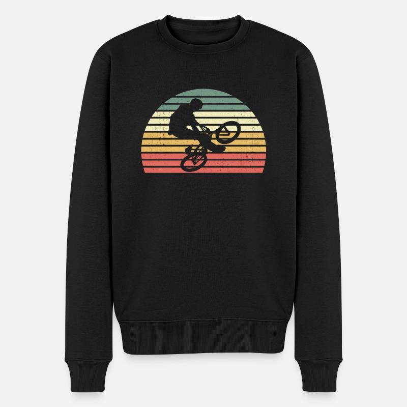 Retro BMX - Männer Premium Bio Pullover - Schwarz