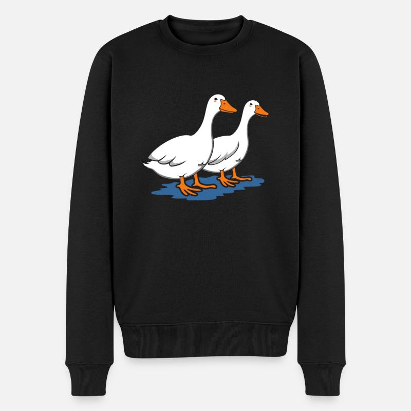 Enten - Männer Premium Bio Pullover - Schwarz