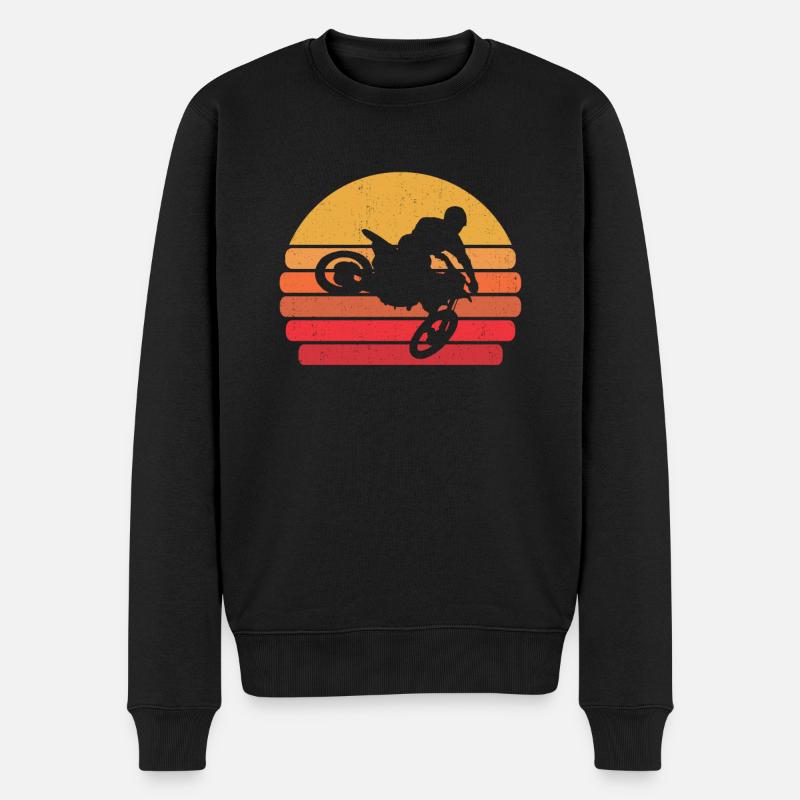 Retro Supercross MX Motocross - Pull Premium bio Homme - noir
