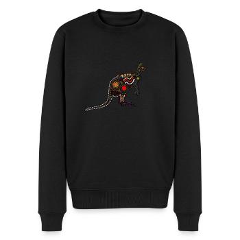 Aborigine Art Känguru - Männer Premium Bio Pullover - Schwarz - Vorne - Nico (187cm)