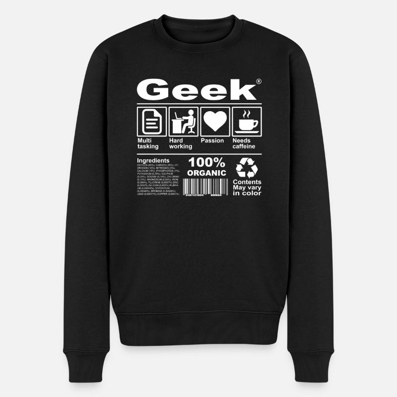 Geek - Pull Premium bio Homme - noir