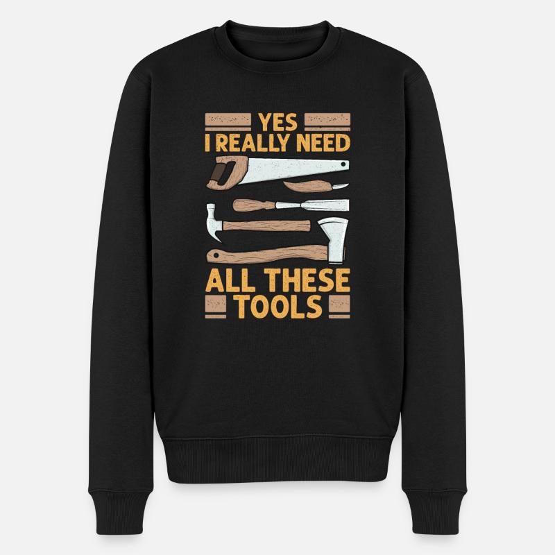 Holzschnitzerei Tischlerei für einen Holzarbeiter - Männer Premium Bio Pullover - Schwarz