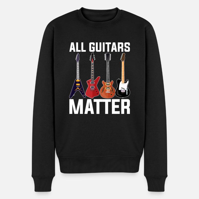 Gitarre - Männer Premium Bio Pullover - Schwarz
