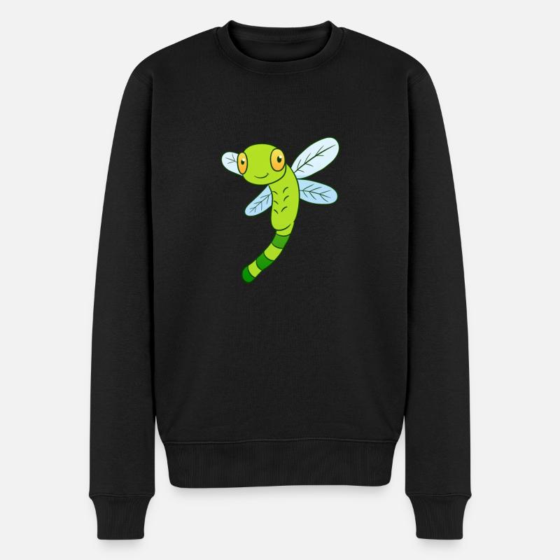 Libelle - Männer Premium Bio Pullover - Schwarz