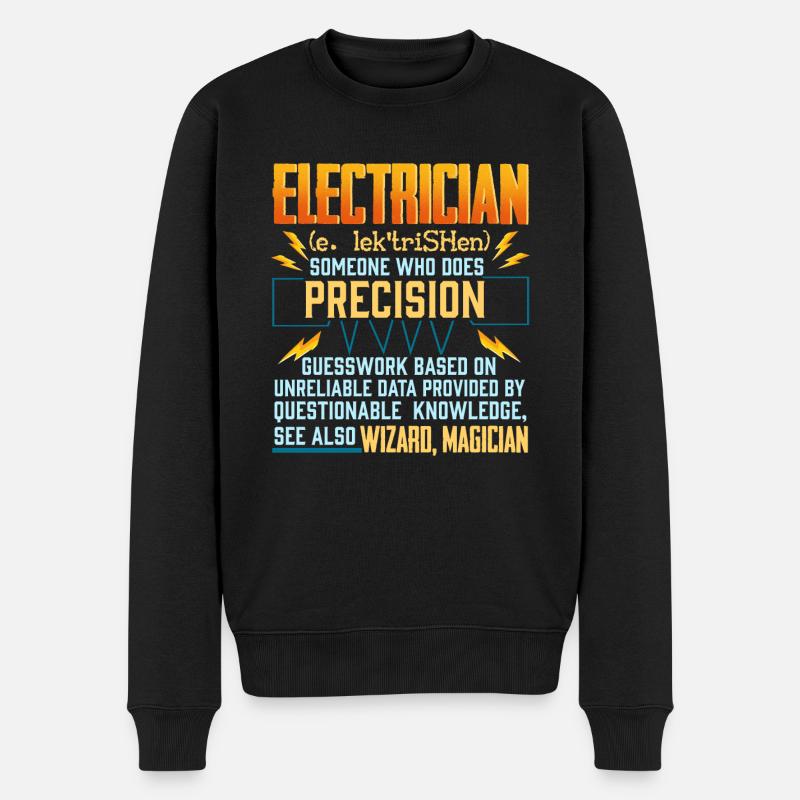 Elektroniktechnik Elektrotechniker Lineman - Männer Premium Bio Pullover - Schwarz