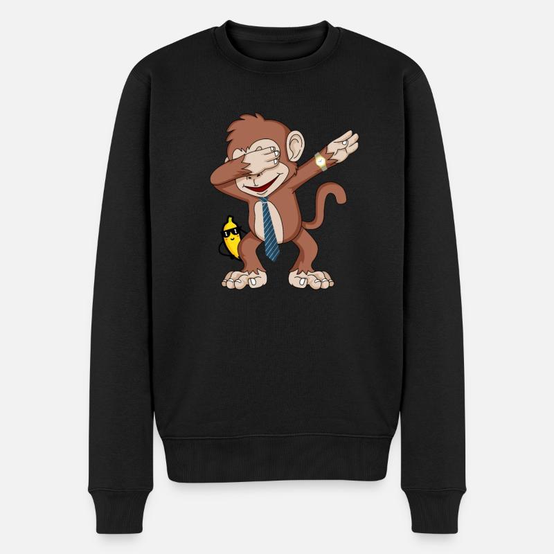 Affe Dabbing Dab Tanz Geburtstag Geschenk - Männer Premium Bio Pullover - Schwarz