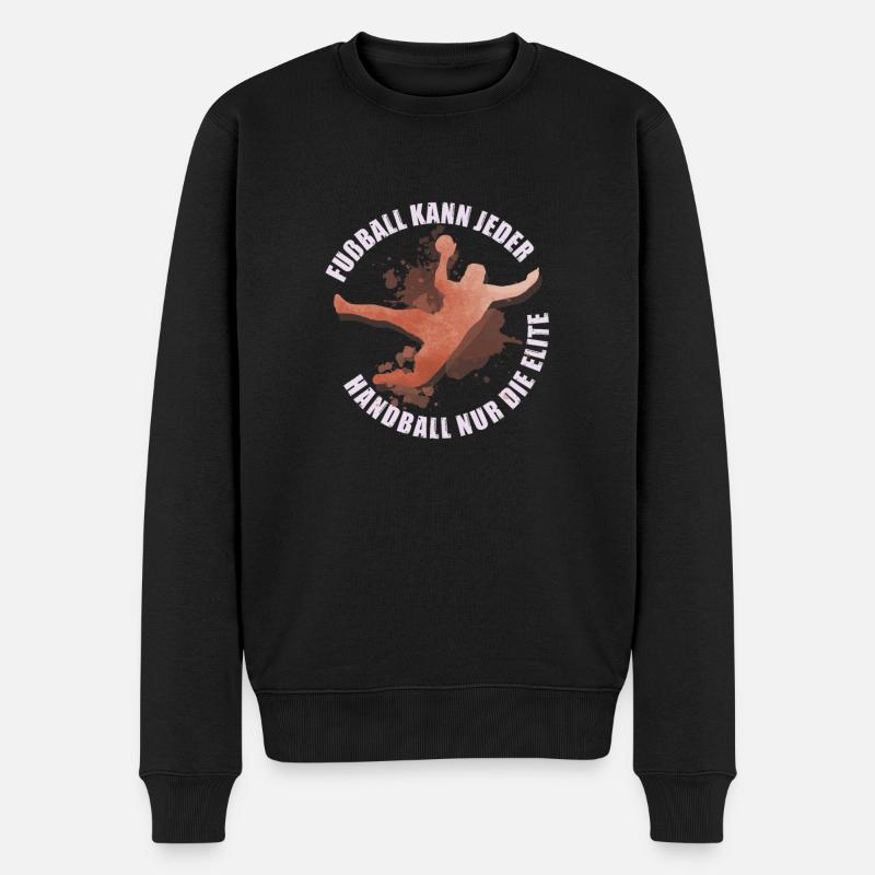 Handballspieler Handball Handballer - Männer Premium Bio Pullover - Schwarz