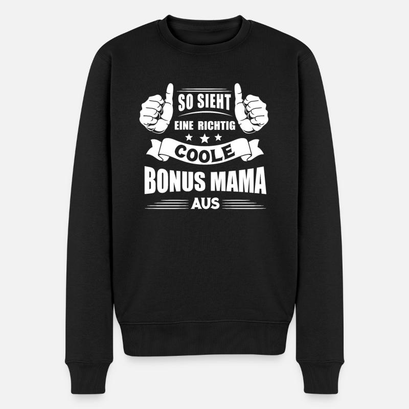 Bonus Mama Bonusmama Stiefmutter Geschenk - Männer Premium Bio Pullover - Schwarz