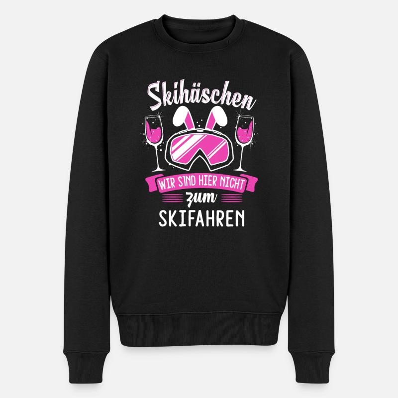 Skihäschen Skihase Apres Ski Geschenk - Männer Premium Bio Pullover - Schwarz