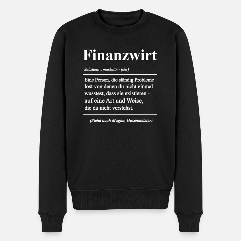 Finanzwirt Finanzen Arbeit Geschenk - Männer Premium Bio Pullover - Schwarz