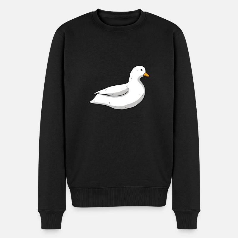 Zwergente - Männer Premium Bio Pullover - Schwarz