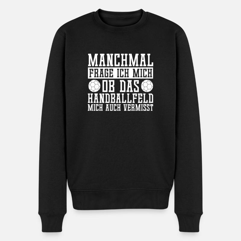 Handballspieler Handball Handballer - Männer Premium Bio Pullover - Schwarz