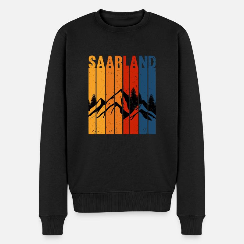 Saarland Saarländer Bergbau Kohle Berge Heimat Des - Männer Premium Bio Pullover - Schwarz
