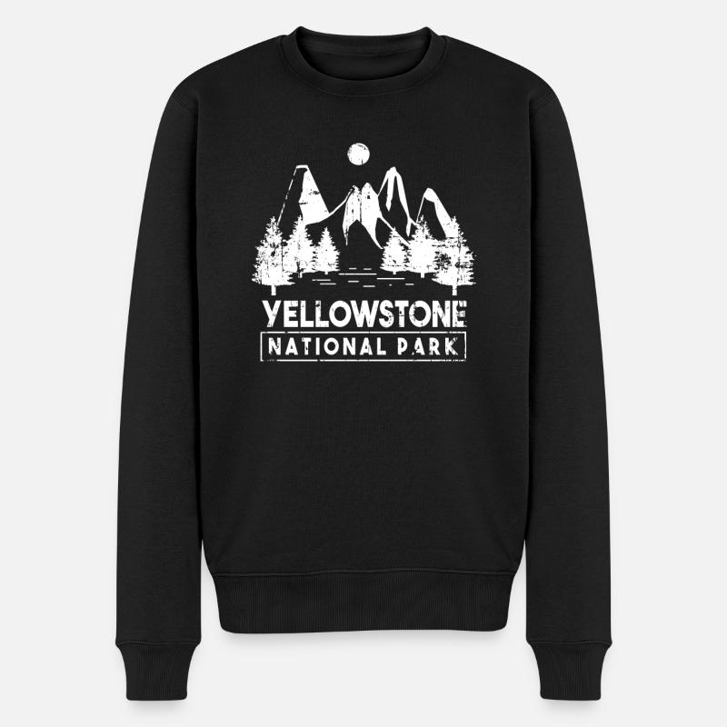 Nature Lover Gift - Yellowstone National Park - Männer Premium Bio Pullover - Schwarz