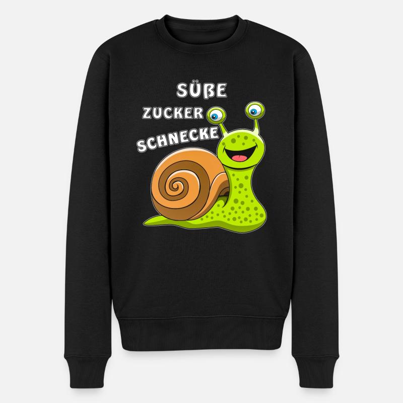 138 SUEßE ZUCKER SCHNECKE - Männer Premium Bio Pullover - Schwarz