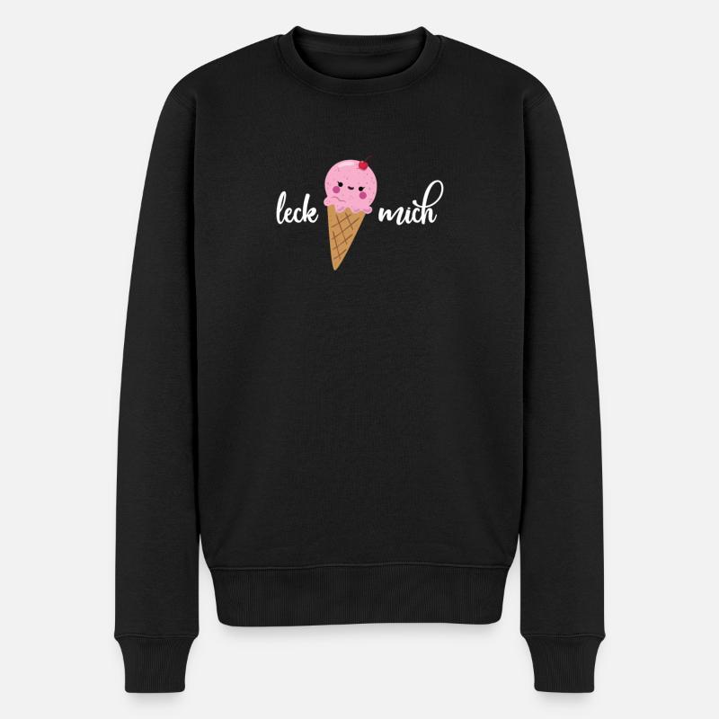 Eis Eiscreme Schokoladeneis Vanilleeis - Männer Premium Bio Pullover - Schwarz